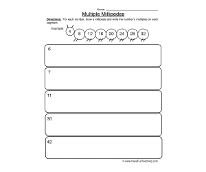 Multiples Millipedes Worksheet