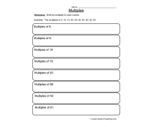 Multiples Worksheet