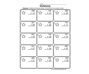 Multiplication 2x3 Digit Worksheet