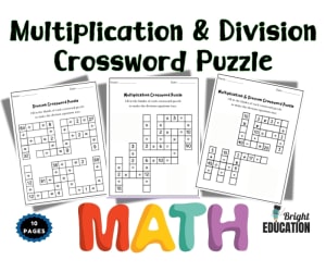 Multiplication & Division Crossword Puzzle Math Activity