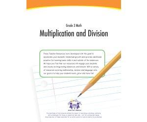 Multiplication and Division Printable Workbook for Grade 3