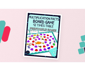 Multiplication fact practice Board Game - 12 Times Table