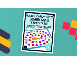 Multiplication fact practice Board Game - 8 Times Table