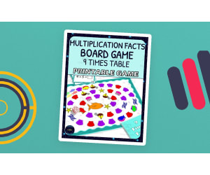 Multiplication fact practice Board Game - 9 Times Table