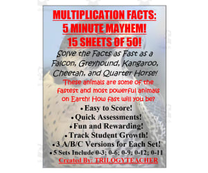 Multiplication Facts | 5-Minute Mayhem Packet