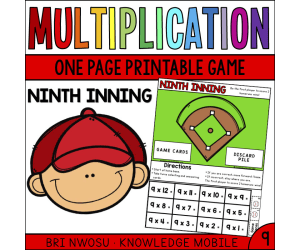 Multiplication Facts - Nine Printable Game