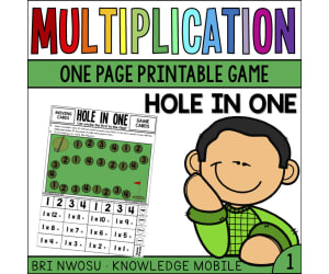 Multiplication Facts - One Printable Game