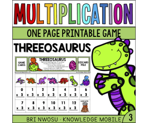 Multiplication Facts - Three Printable Game