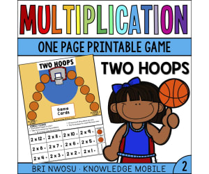 Multiplication Facts - Two Hoops Printable Game