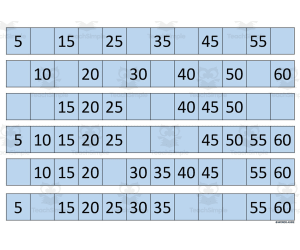Multiplication Facts Writing | Strip Lines Set 5H