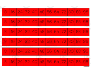 Multiplication Facts Writing | Strip Lines Set 8B