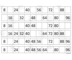 Multiplication Facts Writing | Strip Lines Set 8H