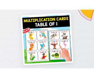 MULTIPLICATION FLASHCARDS OF 1 | 12 FREE FLASHCARDS