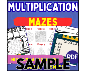 Multiplication Maze: 1 Page Sample (PDF)