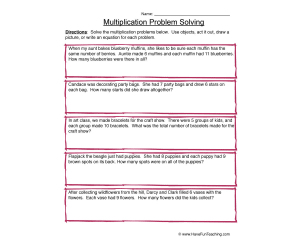 Multiplication Problem Solving Worksheet