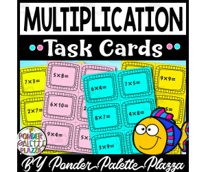 Multiplication Task Cards - 102 Cards