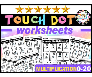 Multiplication Touch Dot |Touch Dot Multiplication Math Worksheets