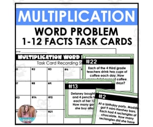 Multiplication Word Problem Task Cards