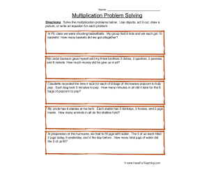 Multiplication Word Problem Worksheet