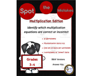 Multiplication Worksheets - Spot the Mistakes