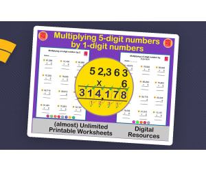 Multiply a 5-digit by a 1-digit number using the Standard Algorithm