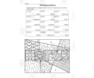 Multiplying Fractions Color by Number Activity