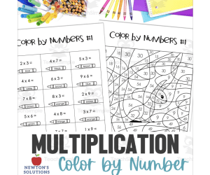 Multiplying Numbers Color by Number Activity