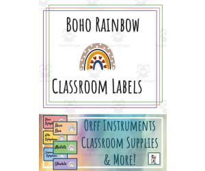 Music Class Labels | Boho Rainbow Theme