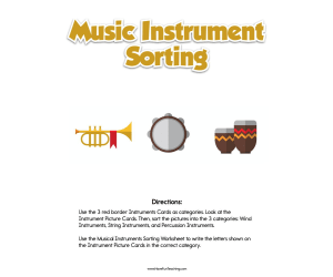 Musical Instrument Sort Activity