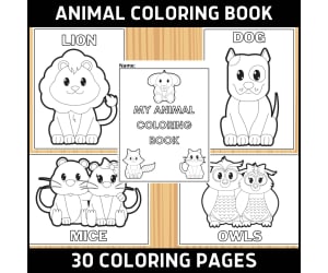 My Animal Coloring Book - 30 Pages