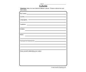 My Culture Worksheet