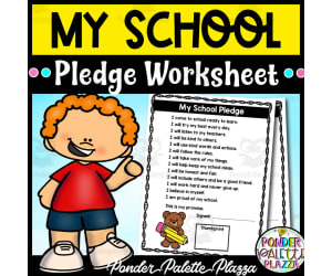 My School Pledge Worksheet