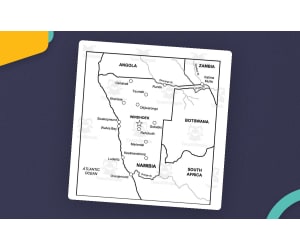 Namibia Map Resources – 12 Printable Map Sheets