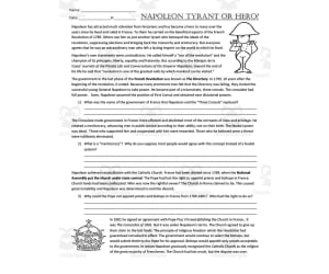 Napoleon: Tyrant or Hero? | History Review Packet