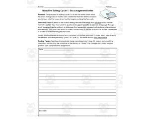 Narrative Editing Cycle 1: Encouragement Letter