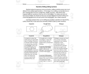 Narrative Writing Editing Symbols