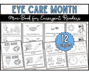 National Eye Care Month Mini Book For Emergent Readers