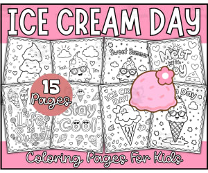 National Ice Cream Day Coloring Pages | Summer Coloring Pages