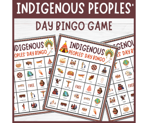 National indigenous peoples day canada no prep bingo game activity