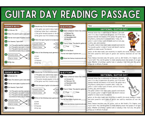 National Quitar Day Reading Comprehension Passages and Questions