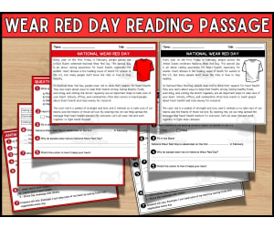 National Wear Red Day Reading Comprehension Passage & Questions