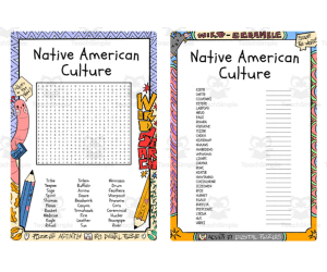 Native American Culture word search & scramble