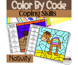 Nativity Color By Code Coping Skills Activities