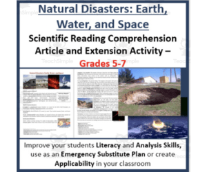 Natural Disasters: Earth, Water, and Space - Digital Reading Article -Grades 5-7