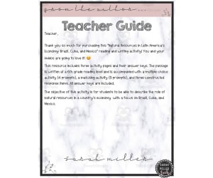 Natural Resources in Latin America's Economy Reading Packet