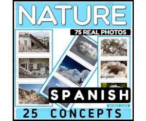 Nature Enviroment Flash Cards Spanish Vocabulary