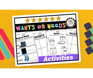 Need or Wants Worksheet 1st 2nd Grade Social Studies Activities