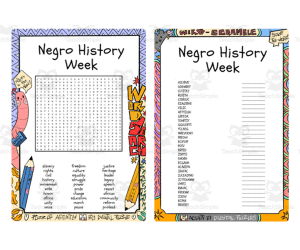 Negro History Week word search & scramble