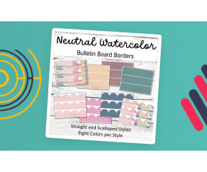 Neutral Watercolor Bulletin Board Borders