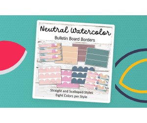 Neutral Watercolor Classroom Decor- Borders